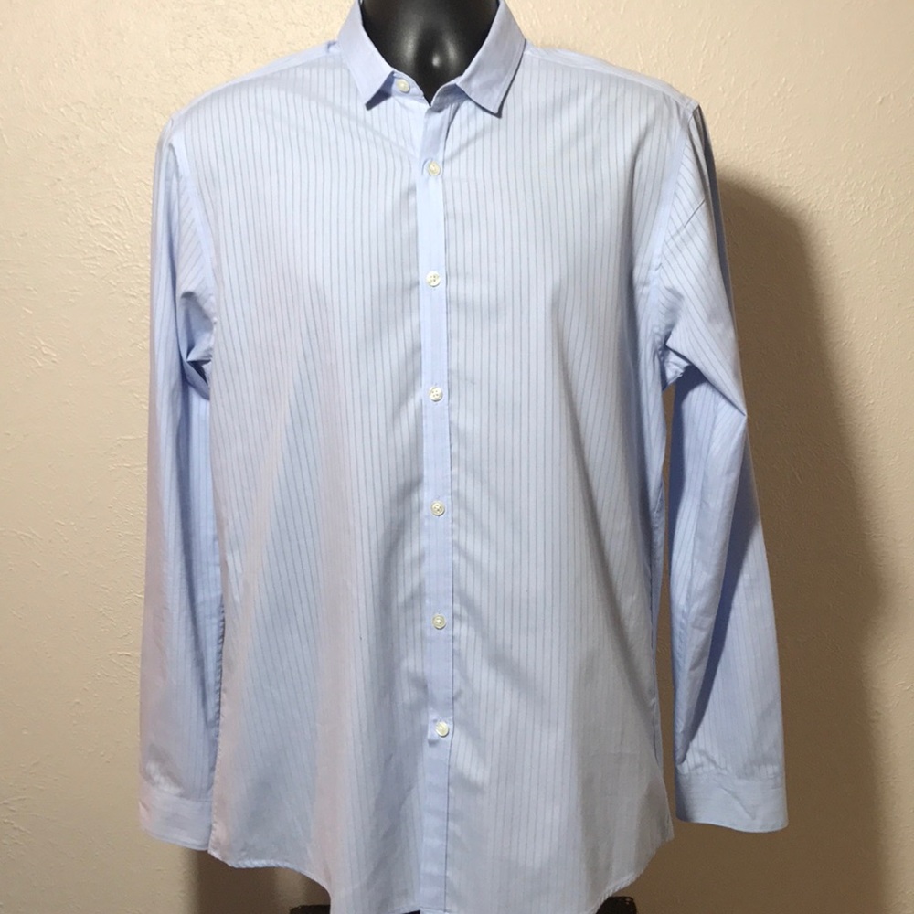 TOPMAN Men's Shirt Large Blue Stripped GREAT